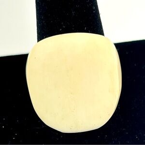 Size 11 Retro Ring Made of Carved Bone From the 1920s